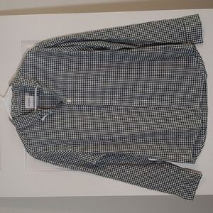 Goodfellow & Co Teal Checked Long Sleeve Button Down Slim Fit Shirt Size XL